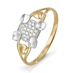 Золотое кольцо КЮЗ Del'ta D112695 с фианитом D112695 фото